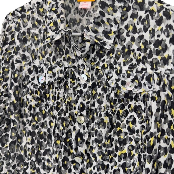 Ruby Rd. Womens Leopard Print Button-Up Shirt With 3/4 Sleeves Size 12 - Picture 11 of 11